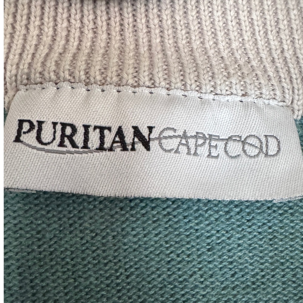Puritan Cape Cod Mens Quarter Zip Pima Cotton L‎ Sweater Layers 2010s Coastal - Picture 6 of 11